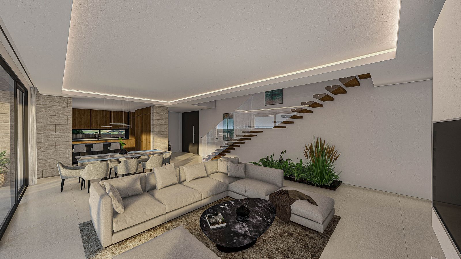 03 modern living room staircase